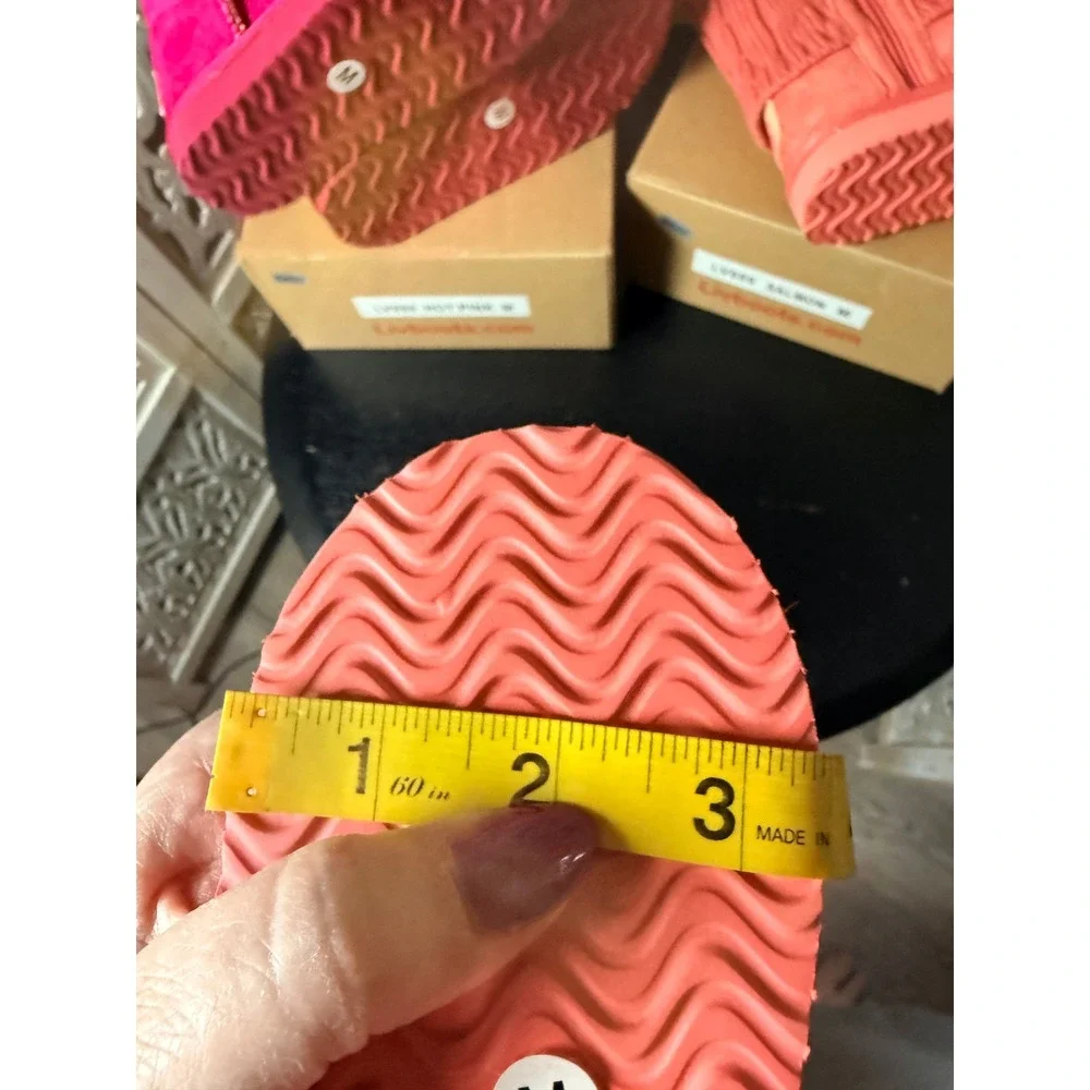 Livboots Kids Winter Boots Hot Pink Salmon LV888 LV889 Faux Fur Lined Size M 2pk